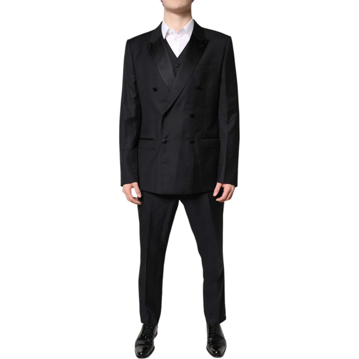 Black Double Breasted Formal 3 Piece Suit