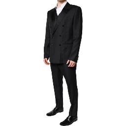 Black Double Breasted Formal 3 Piece Suit