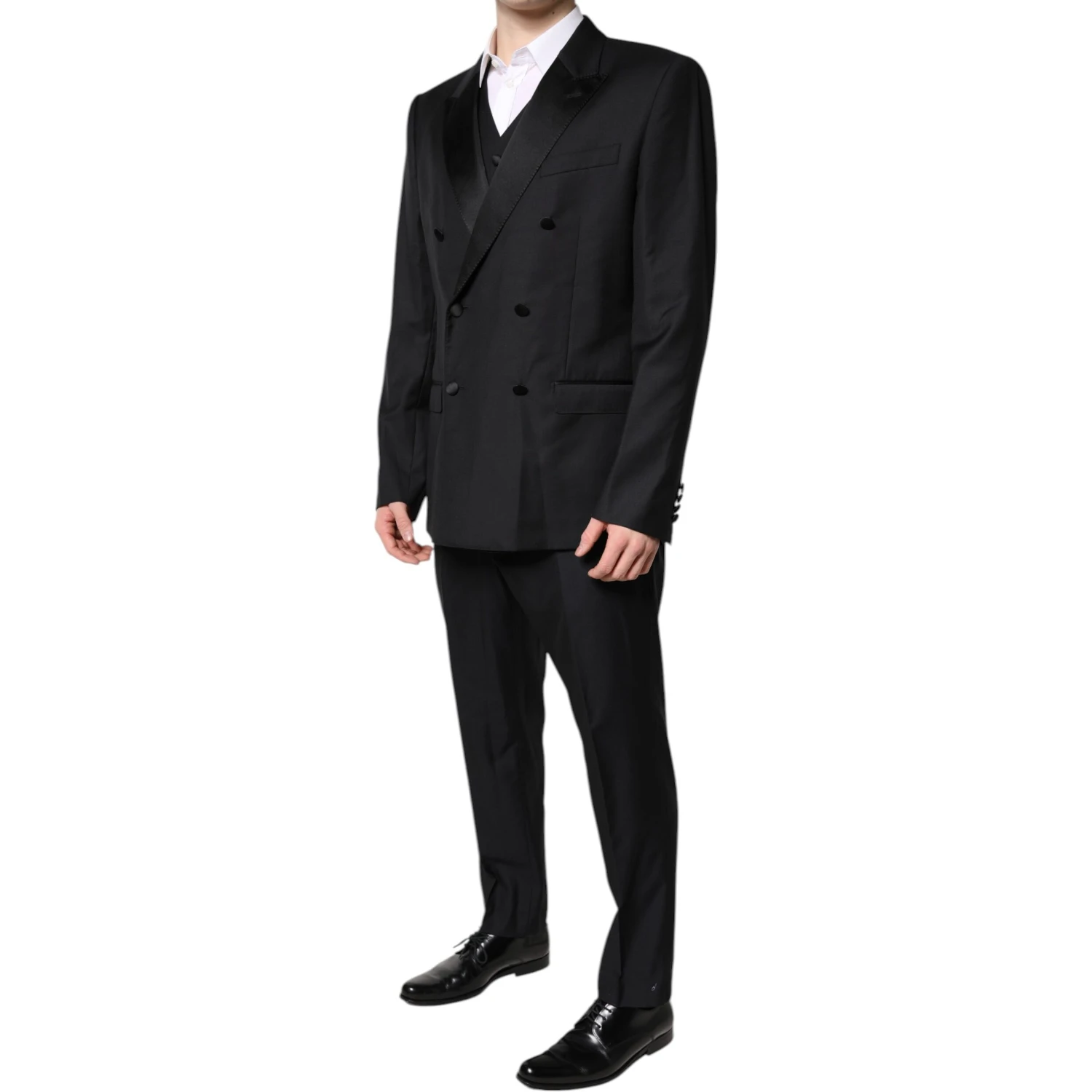 Black Double Breasted Formal 3 Piece Suit