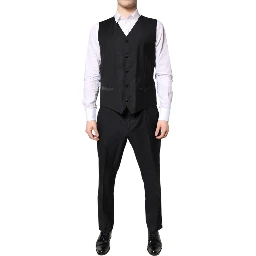 Black Double Breasted Formal 3 Piece Suit