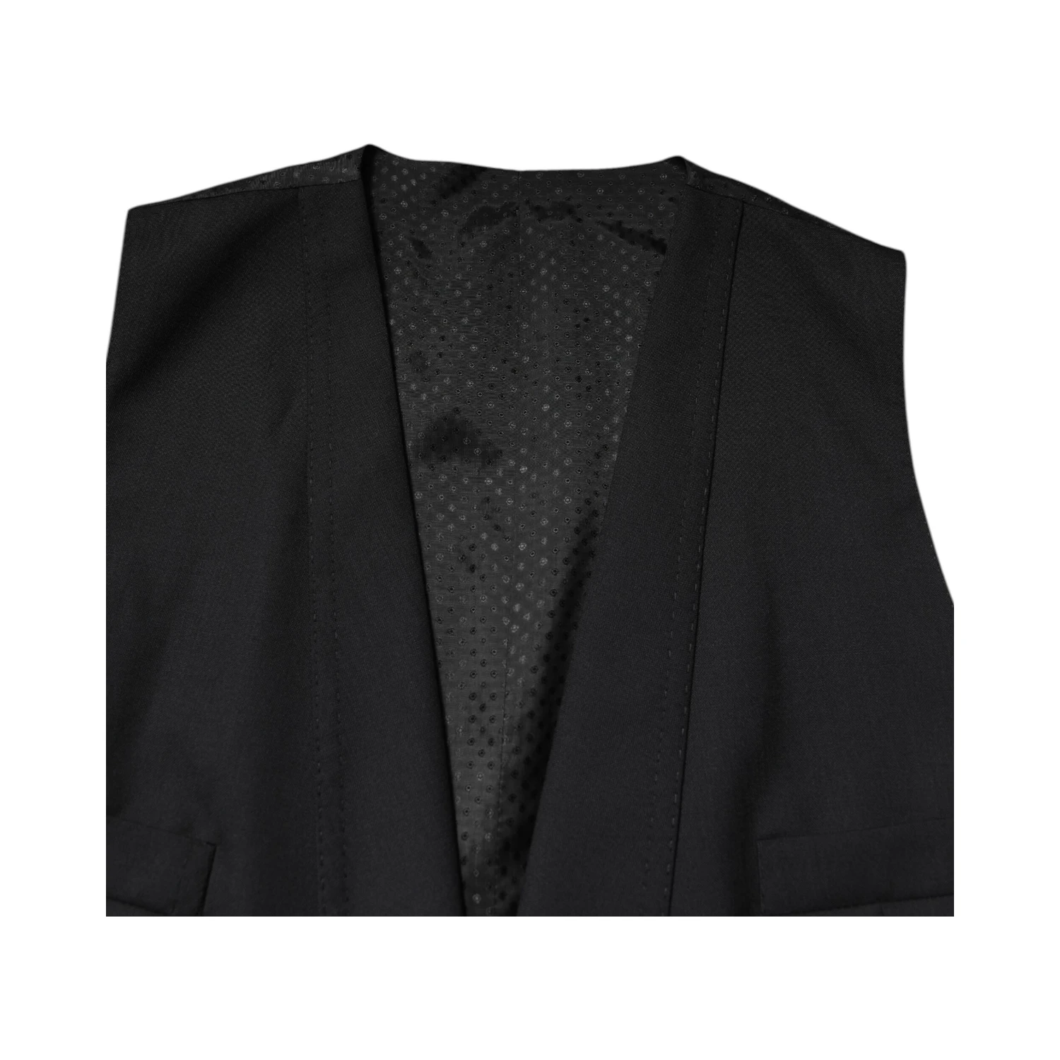 Black Single Breasted Formal Blazer with Vest