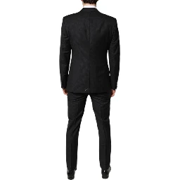 Black Wool Single Breasted 2 Piece Suit