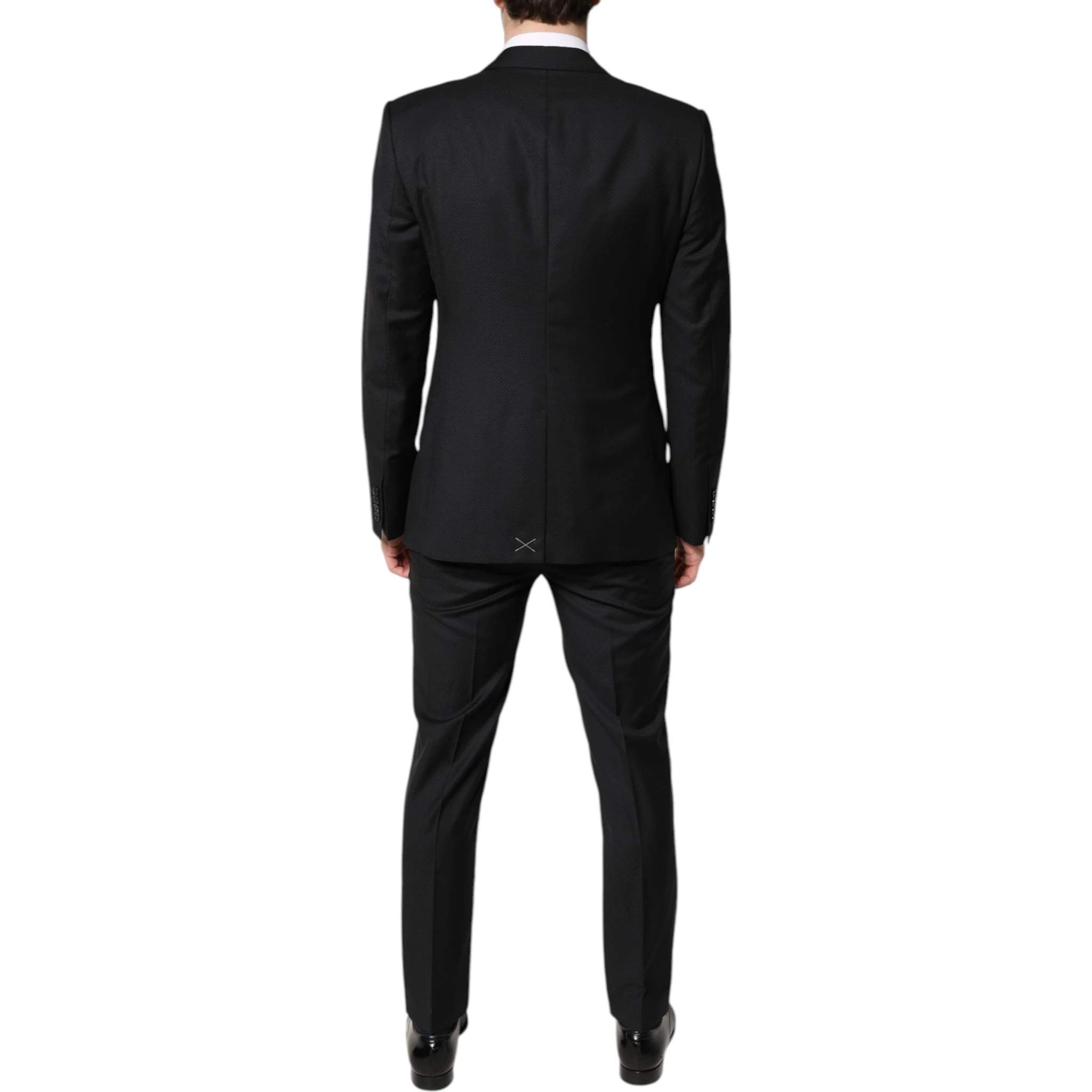 Black Wool Single Breasted 2 Piece Suit