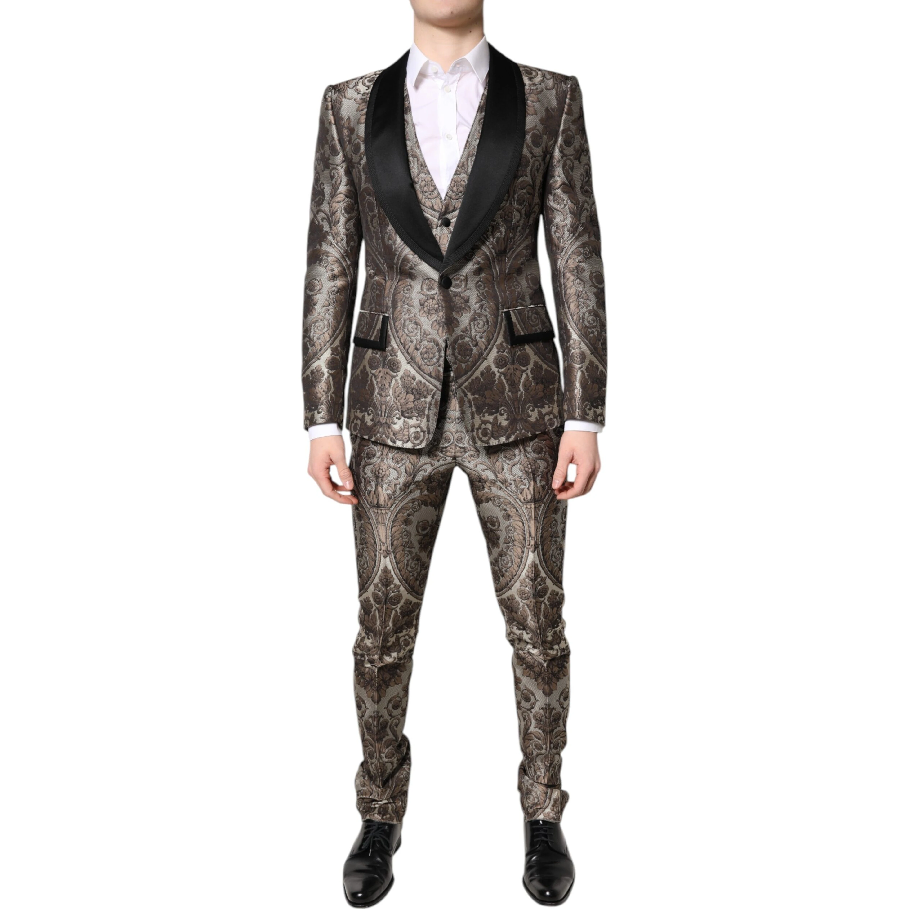 Multicolor Jacquard Single Breasted 3 Piece Suit