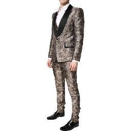 Multicolor Jacquard Single Breasted 3 Piece Suit