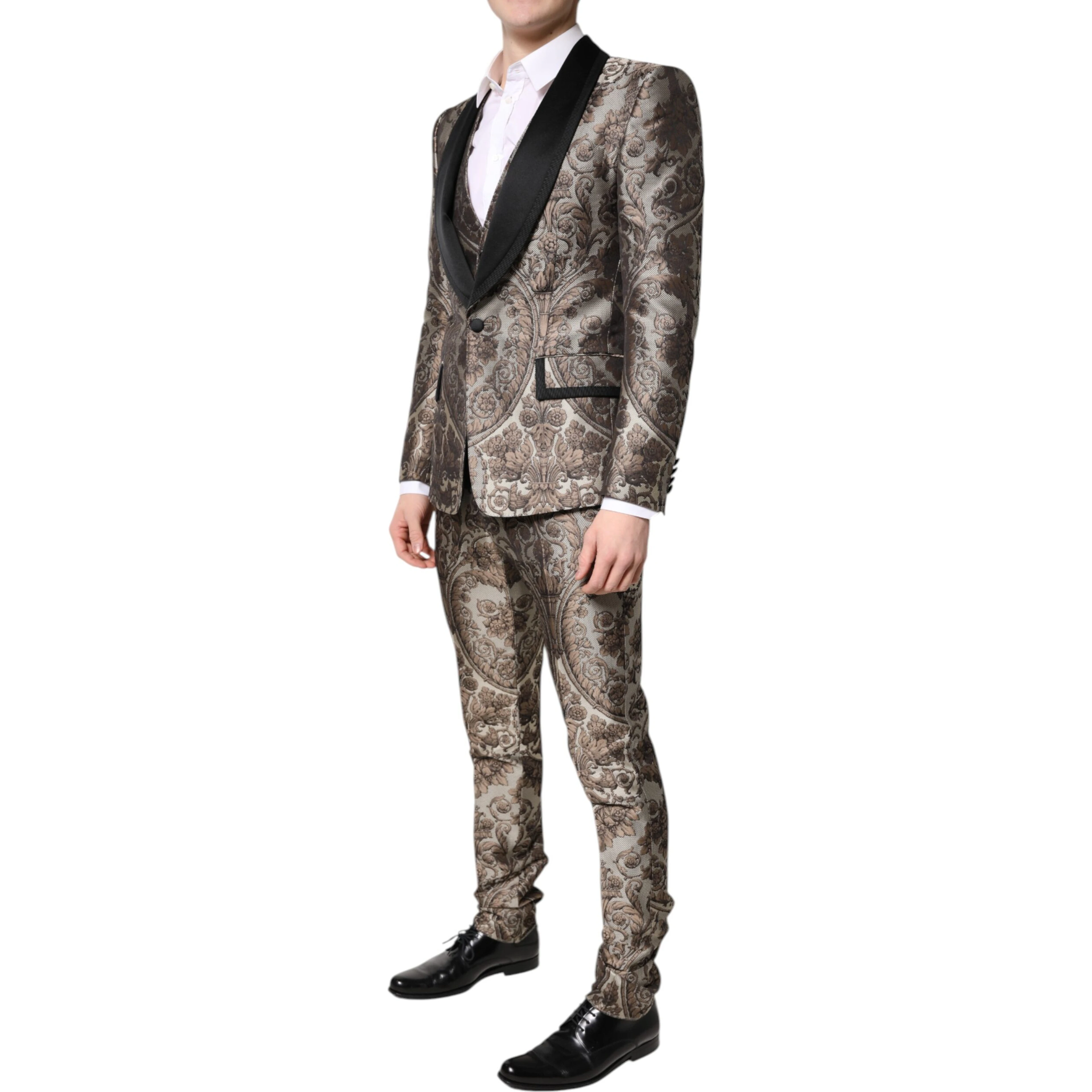 Multicolor Jacquard Single Breasted 3 Piece Suit