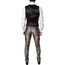 Multicolor Jacquard Single Breasted 3 Piece Suit
