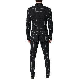 Black TAORMINA Double Breasted 2 Piece Suit