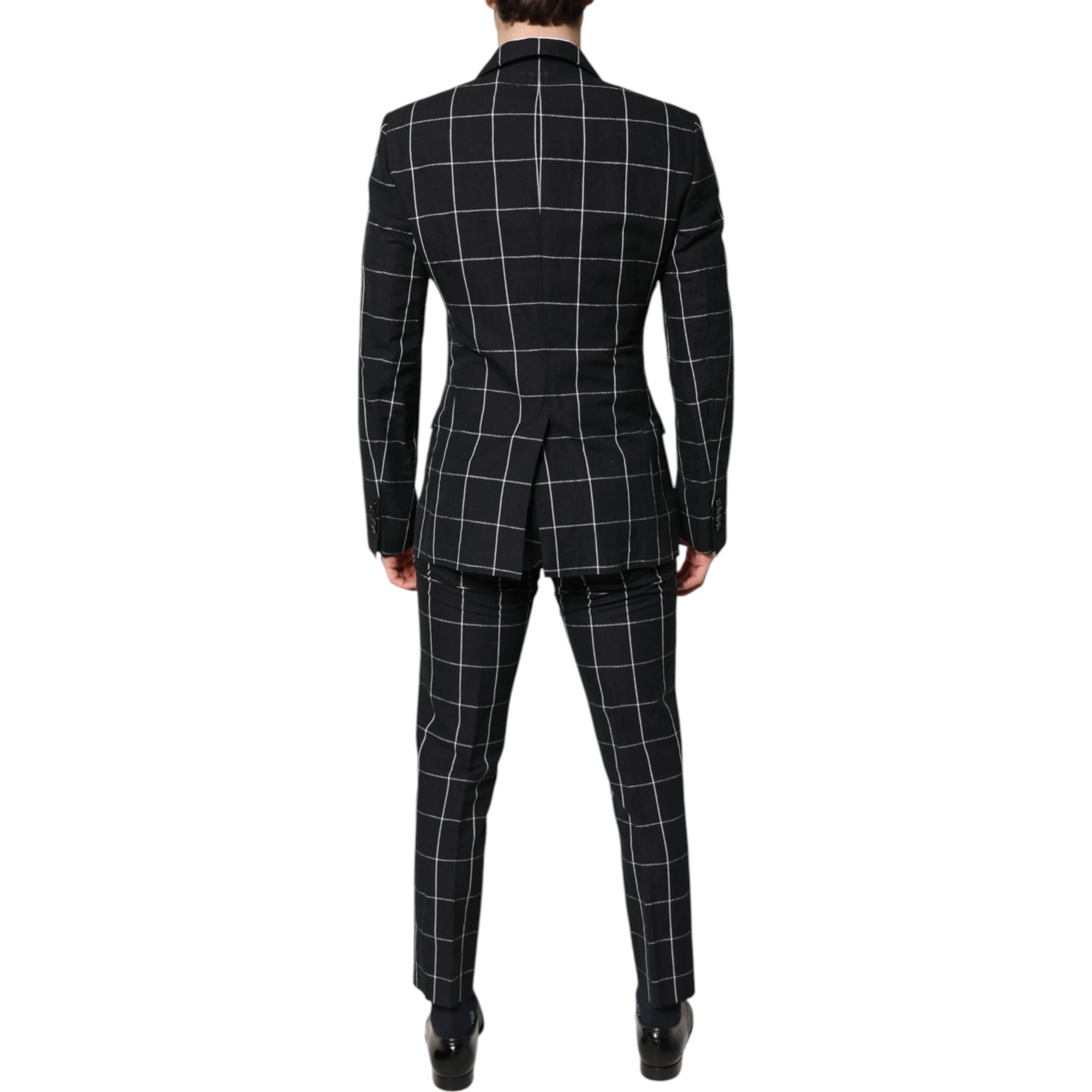 Black TAORMINA Double Breasted 2 Piece Suit