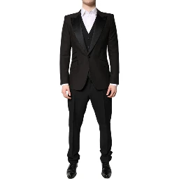 Black Single Breasted Formal 3 Piece Suit