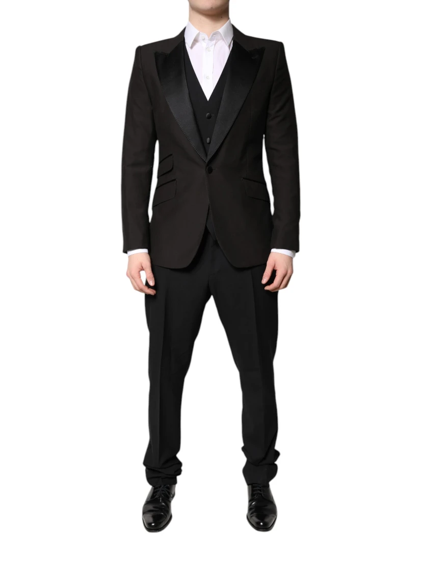 Black Single Breasted Formal 3 Piece Suit
