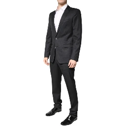 Dark Gray Wool Single Breasted 2 Piece Suit