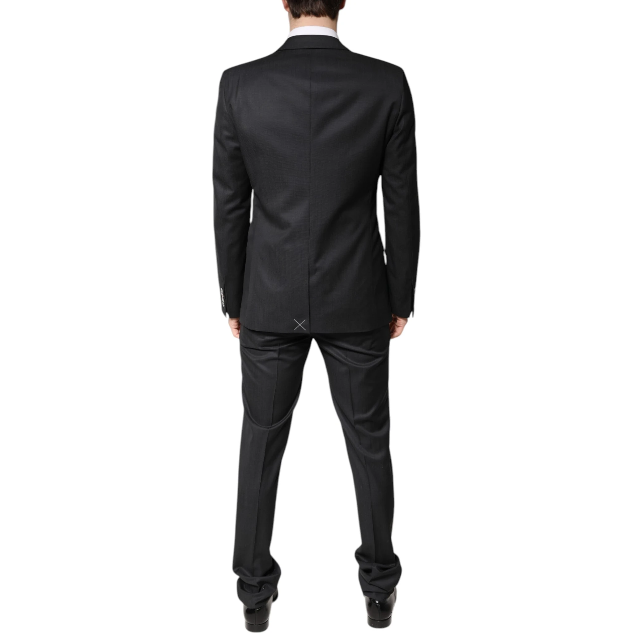 Dark Gray Wool Single Breasted 2 Piece Suit