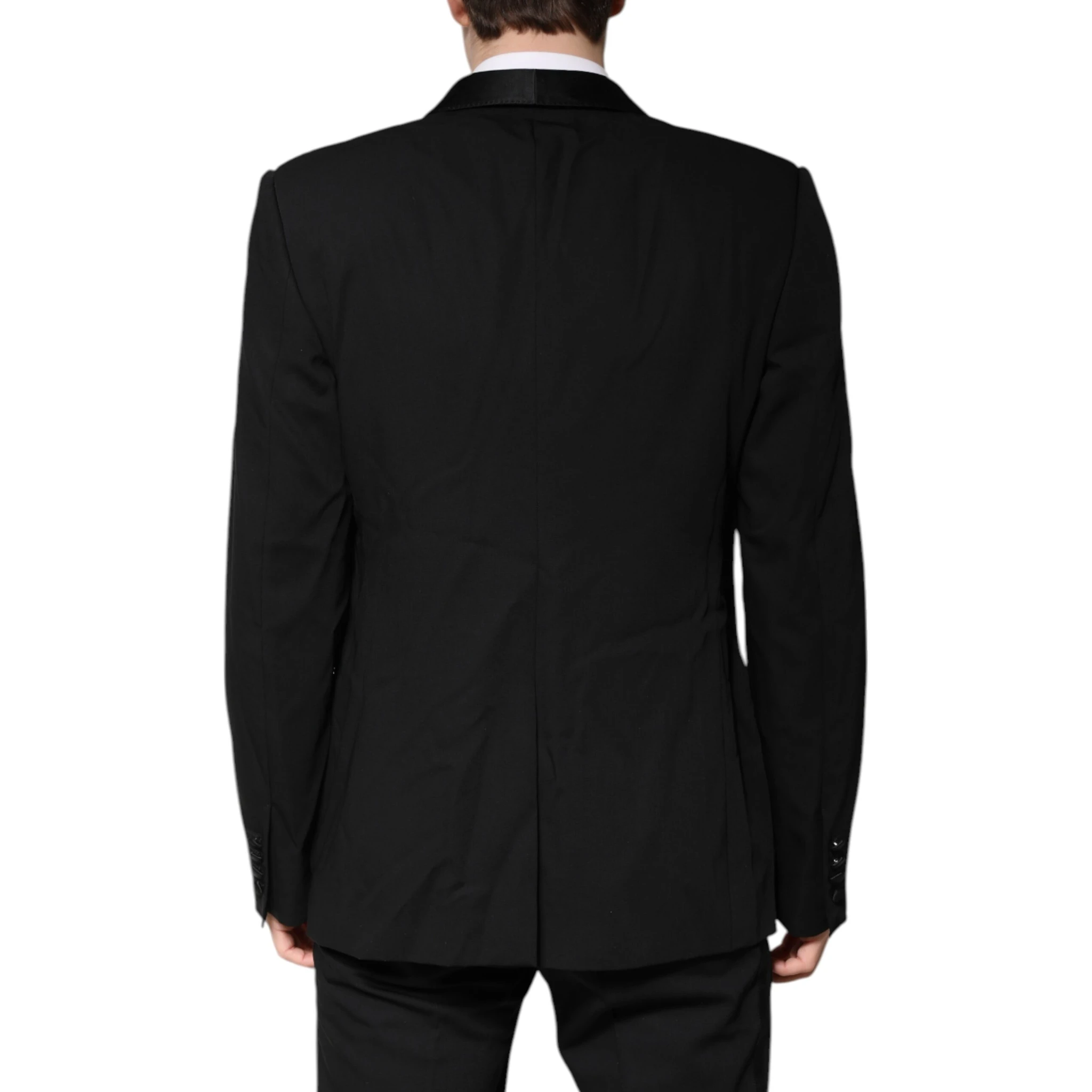 Black Wool Single Breasted 2 Piece Suit