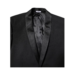 Black Wool Single Breasted 2 Piece Suit