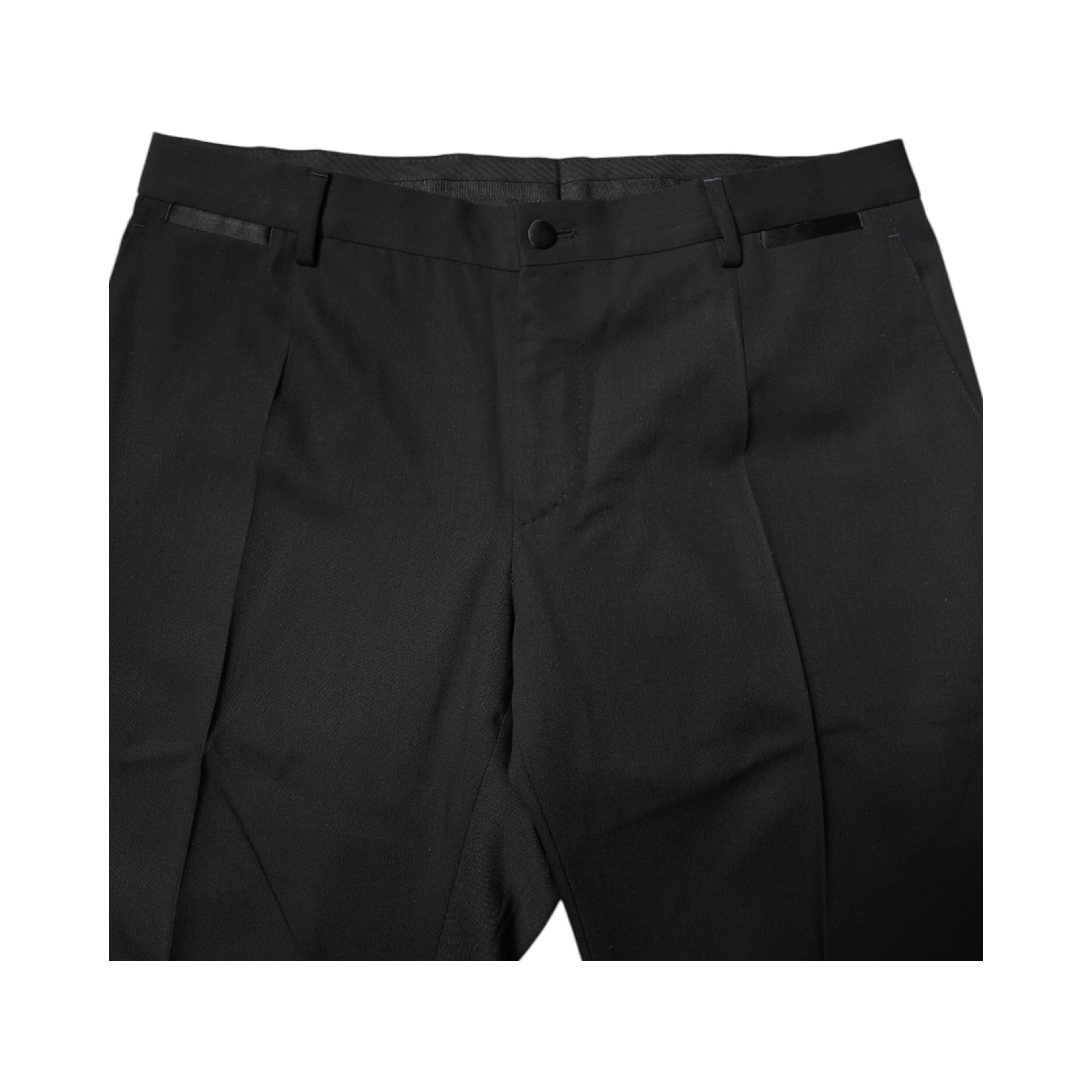 Black Wool Single Breasted 2 Piece Suit