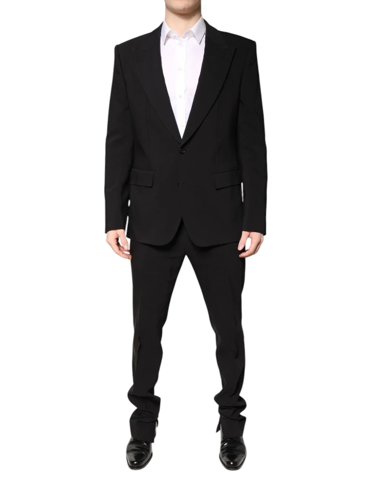 Black Cotton Single Breasted 2 Piece Suit alternative