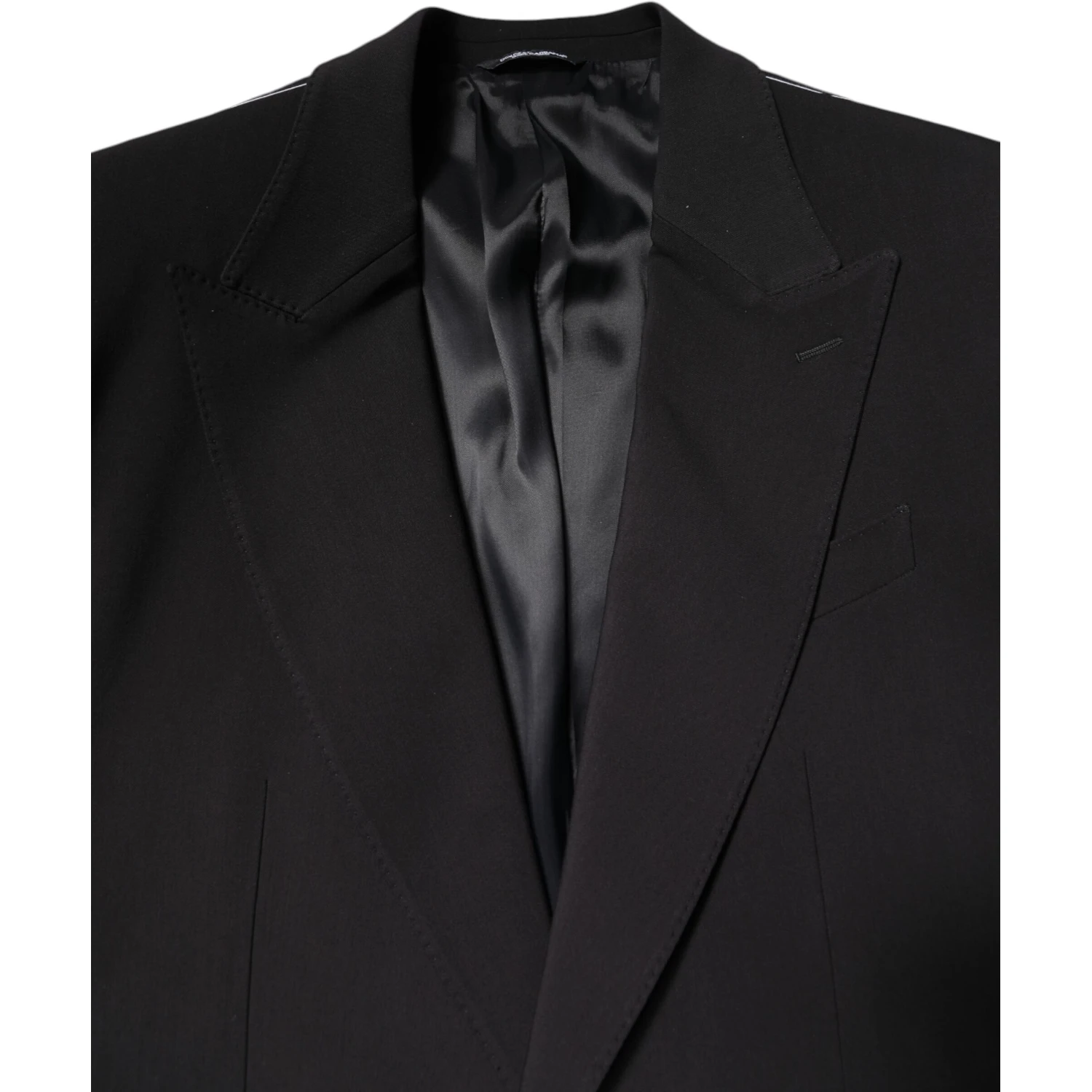 Black Cotton Single Breasted 2 Piece Suit
