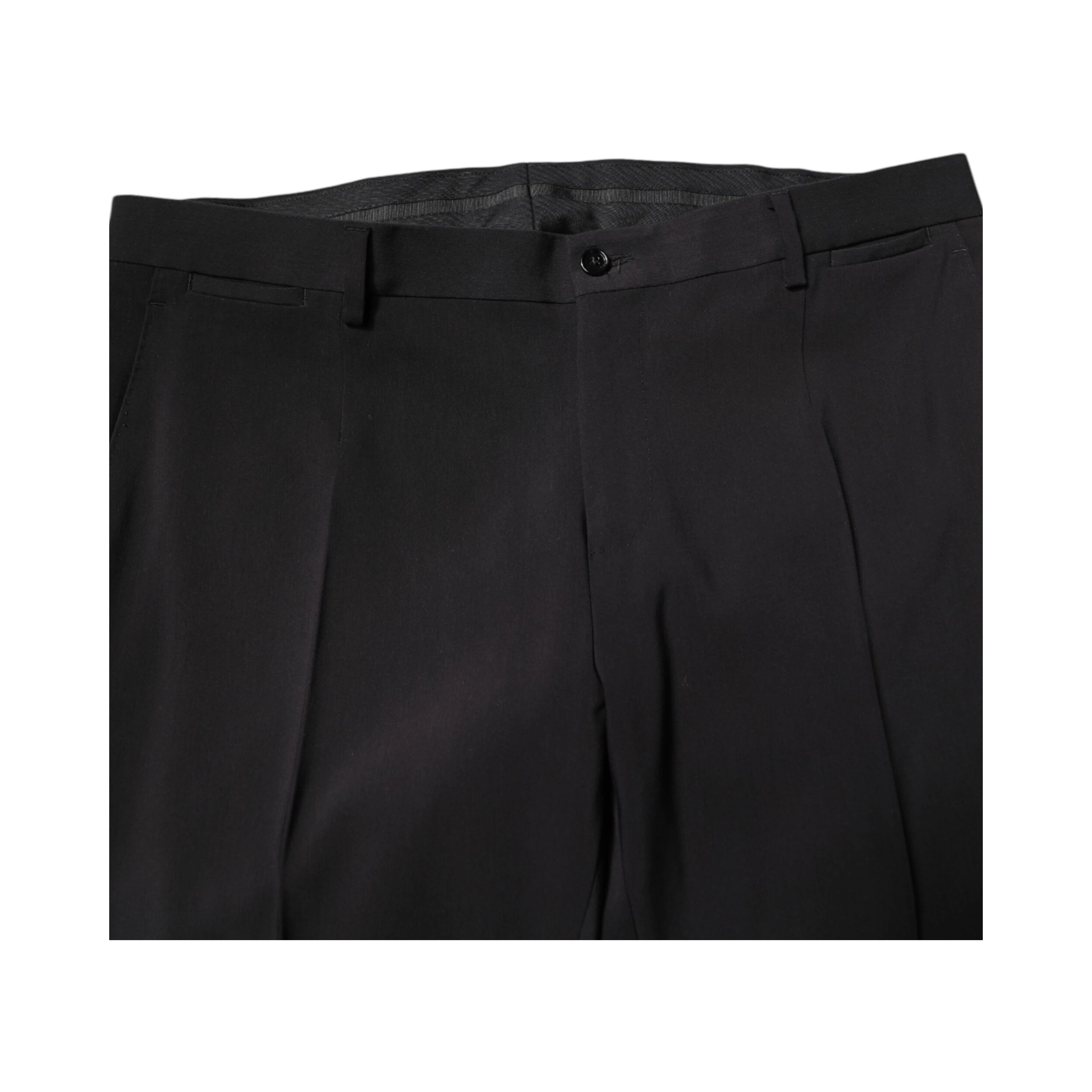 Black Cotton Single Breasted 2 Piece Suit