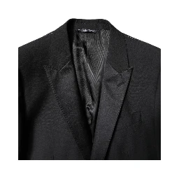 Black Wool Single Breasted 2 Piece Suit