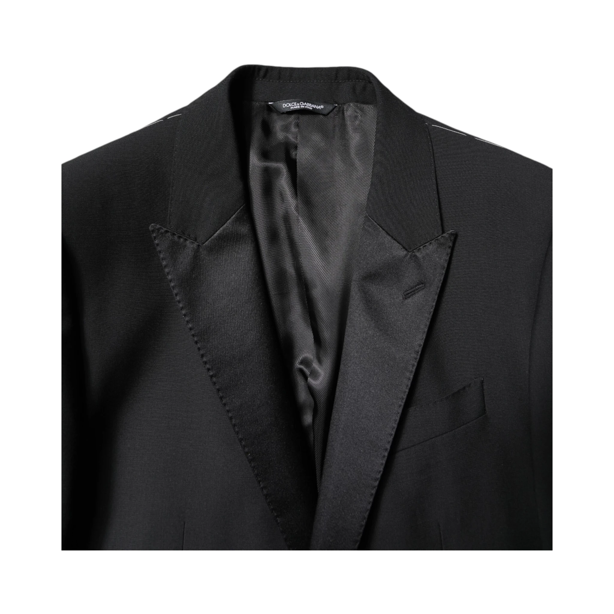 Black Wool Single Breasted 2 Piece Suit