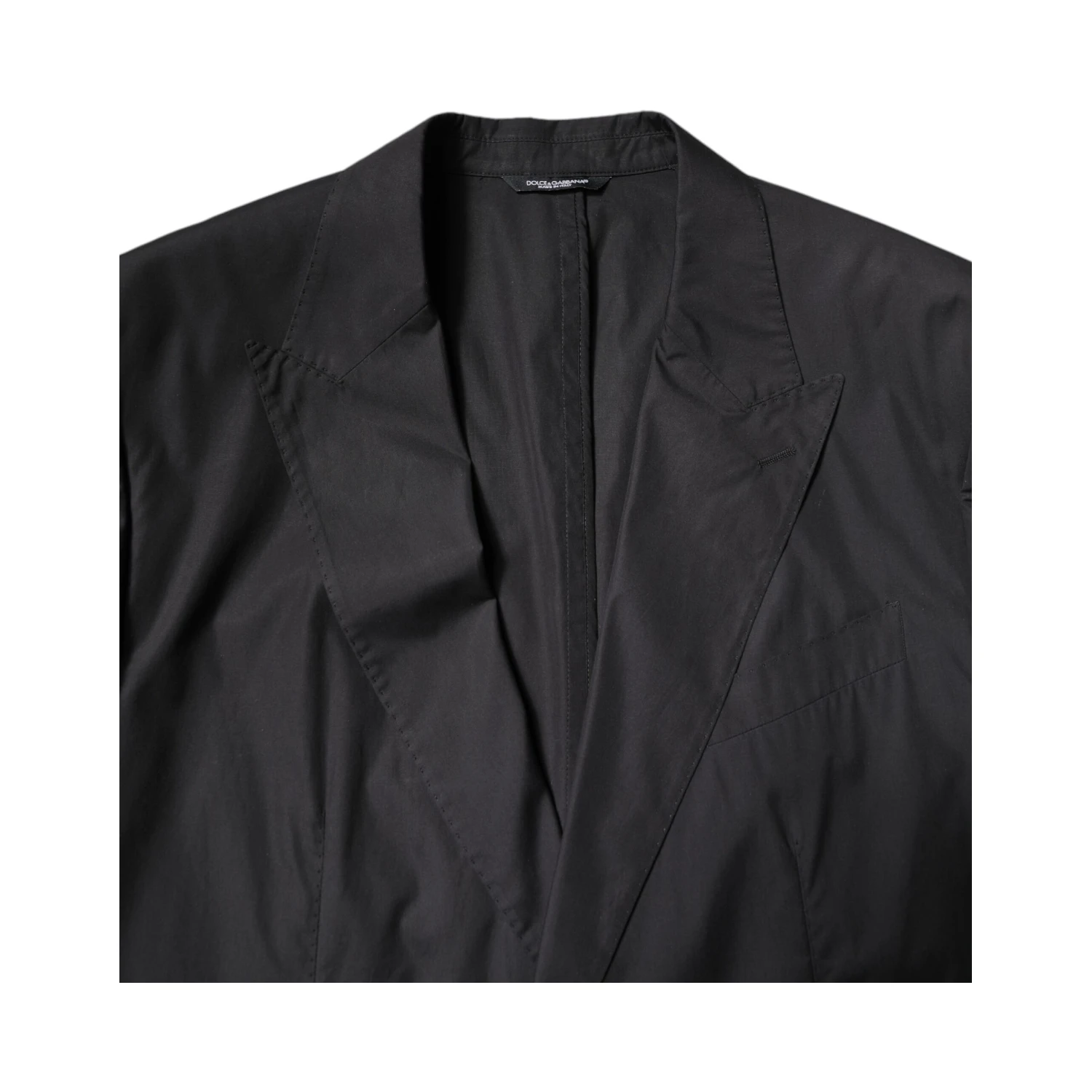 Black Cotton Single Breasted 2 Piece Suit