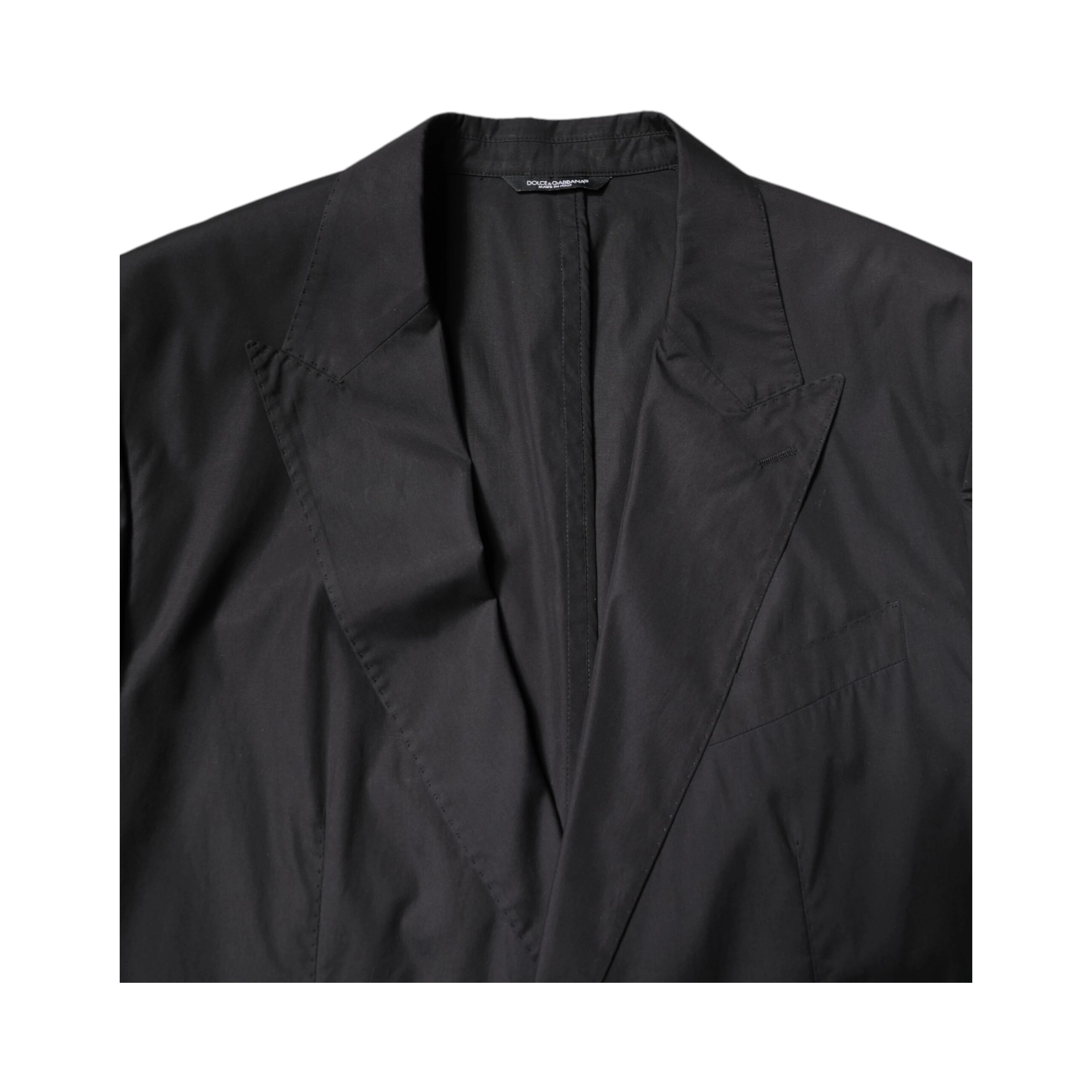 Black Cotton Single Breasted 2 Piece Suit