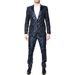 Multicolor Polyester Jacquard 2 Piece Suit