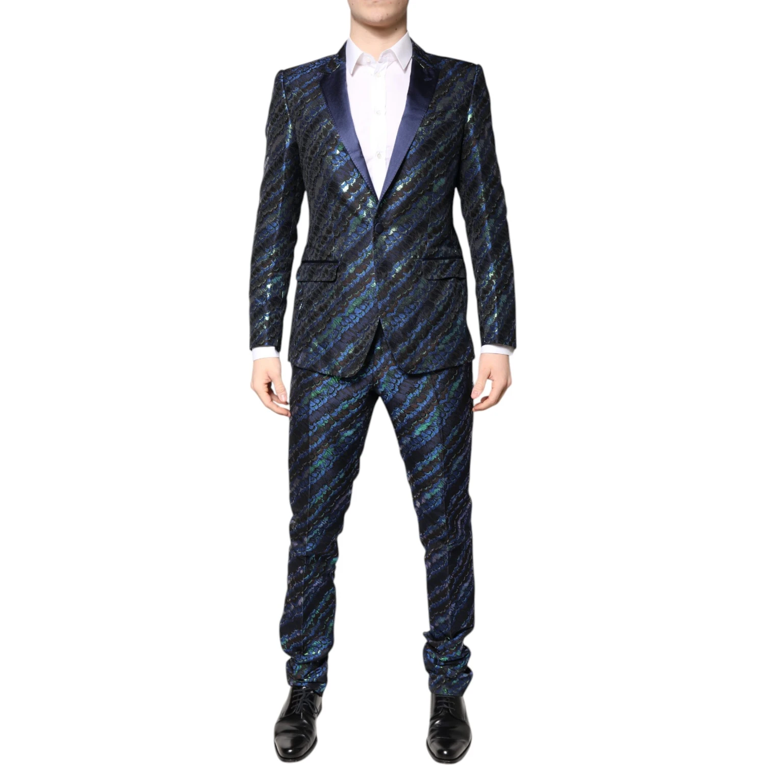 Multicolor Polyester Jacquard 2 Piece Suit