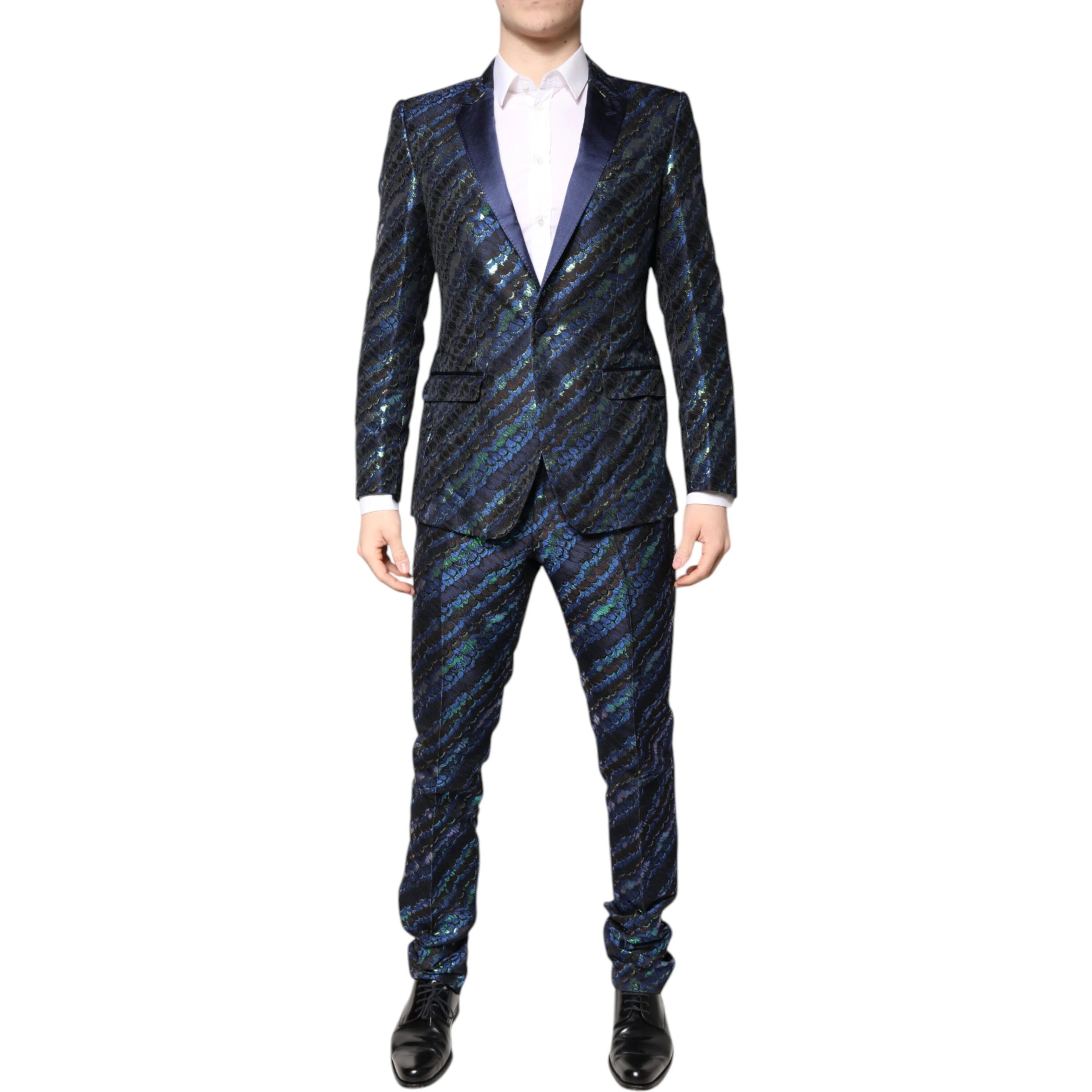 Multicolor Polyester Jacquard 2 Piece Suit