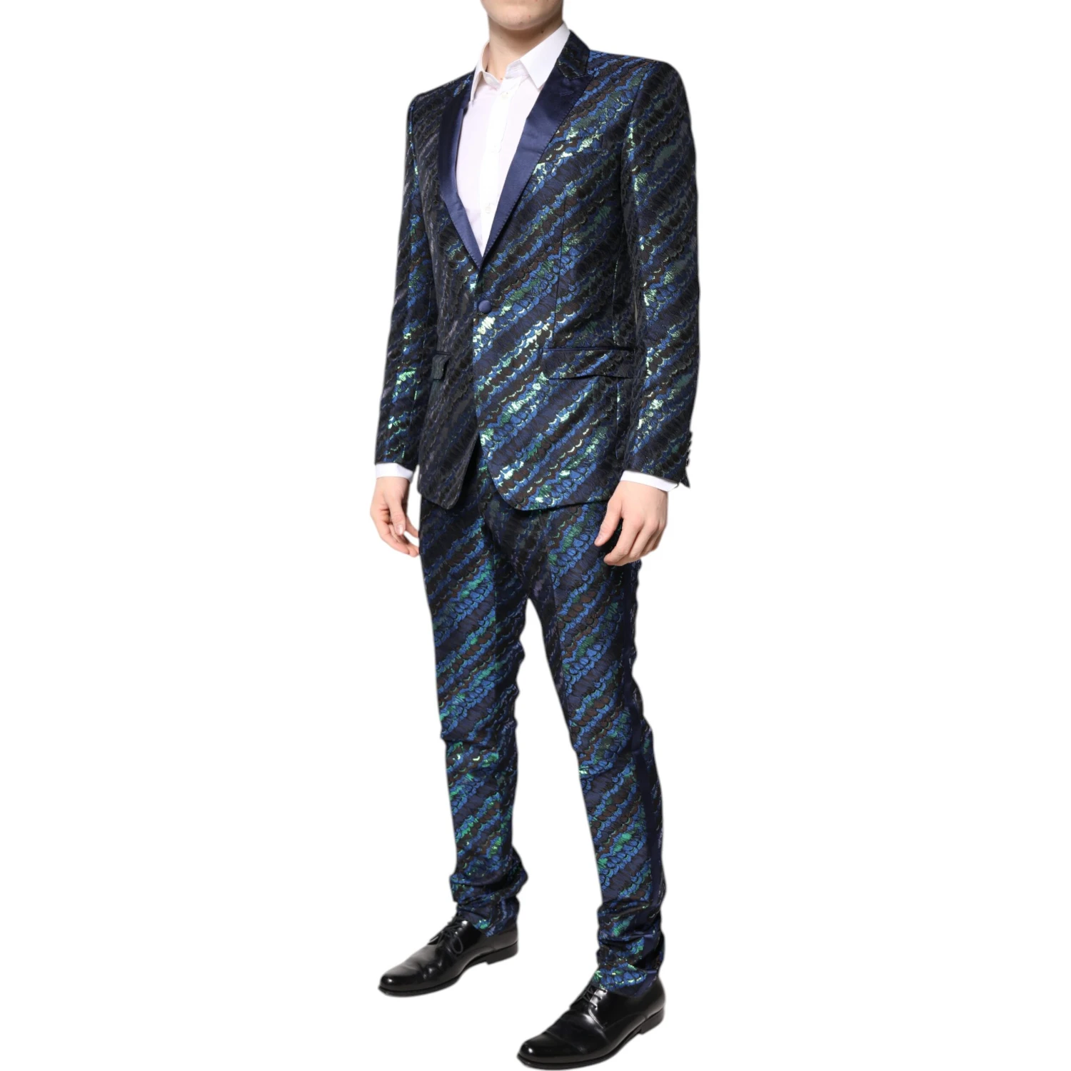 Multicolor Polyester Jacquard 2 Piece Suit