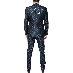 Multicolor Polyester Jacquard 2 Piece Suit