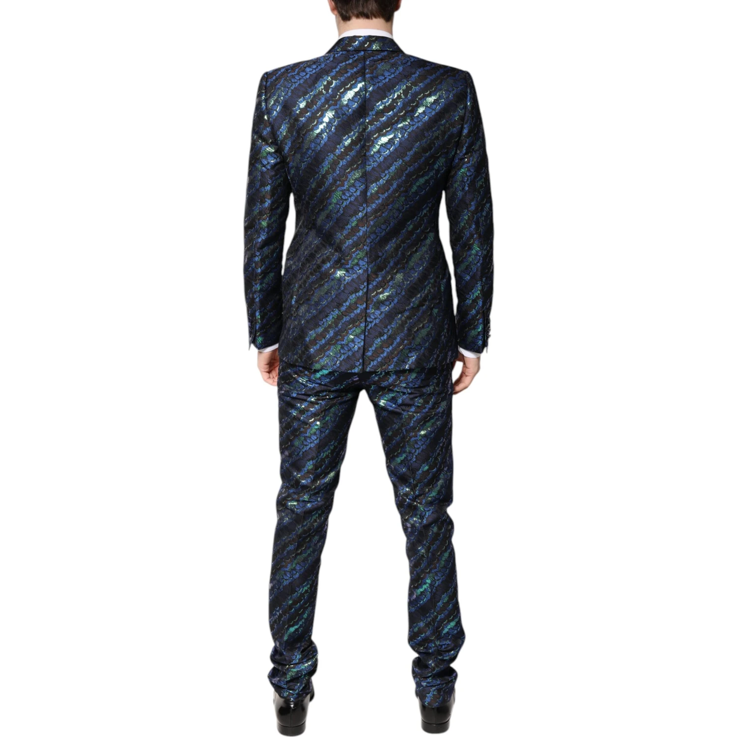 Multicolor Polyester Jacquard 2 Piece Suit