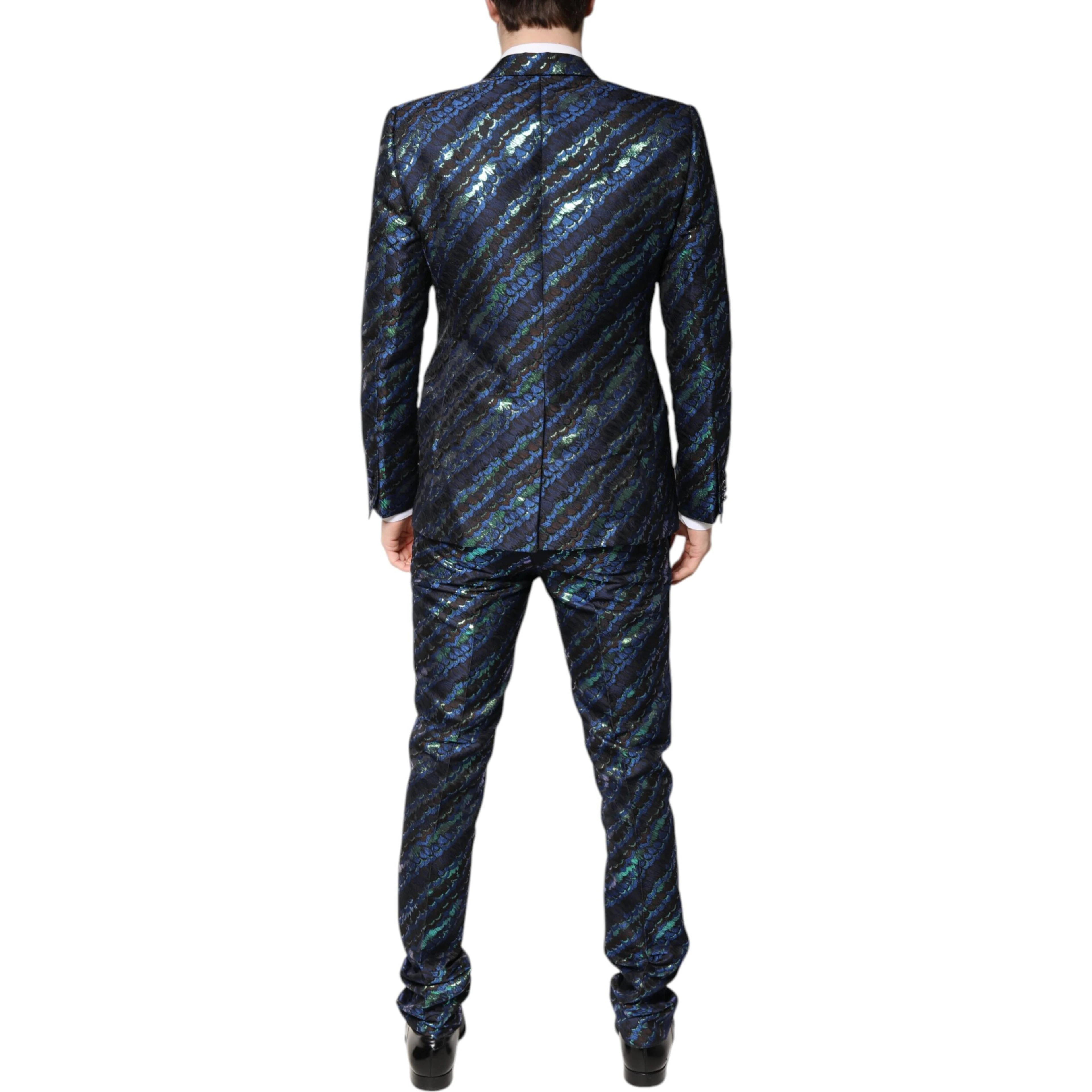 Multicolor Polyester Jacquard 2 Piece Suit