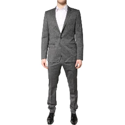 Gray Wool Single Breasted 2 Piece Suit