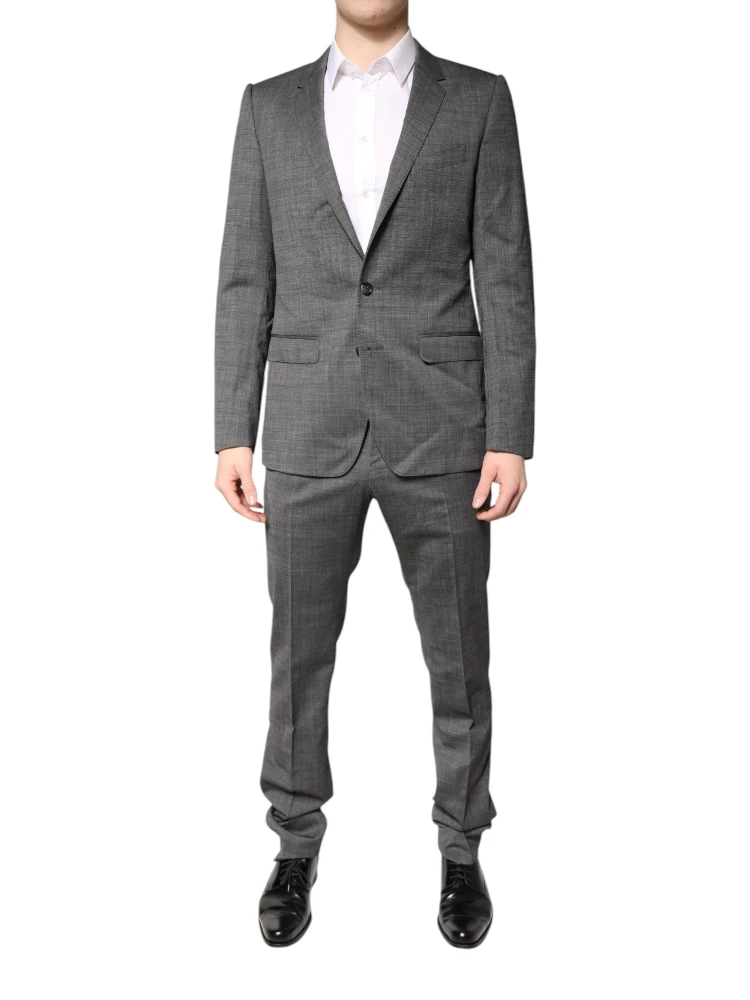 Gray Wool Single Breasted 2 Piece Suit alternative