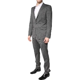 Gray Wool Single Breasted 2 Piece Suit