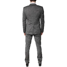 Gray Wool Single Breasted 2 Piece Suit