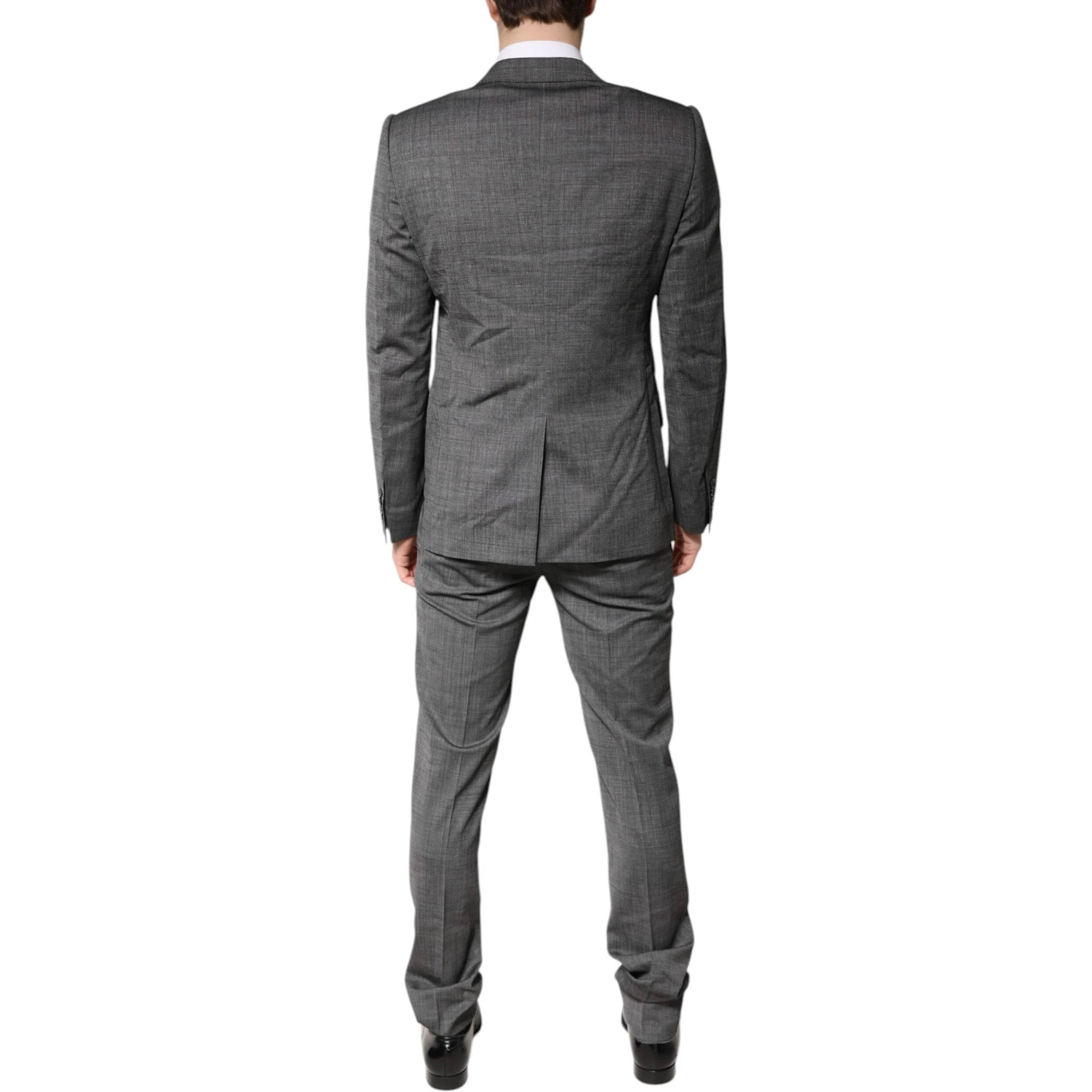 Gray Wool Single Breasted 2 Piece Suit