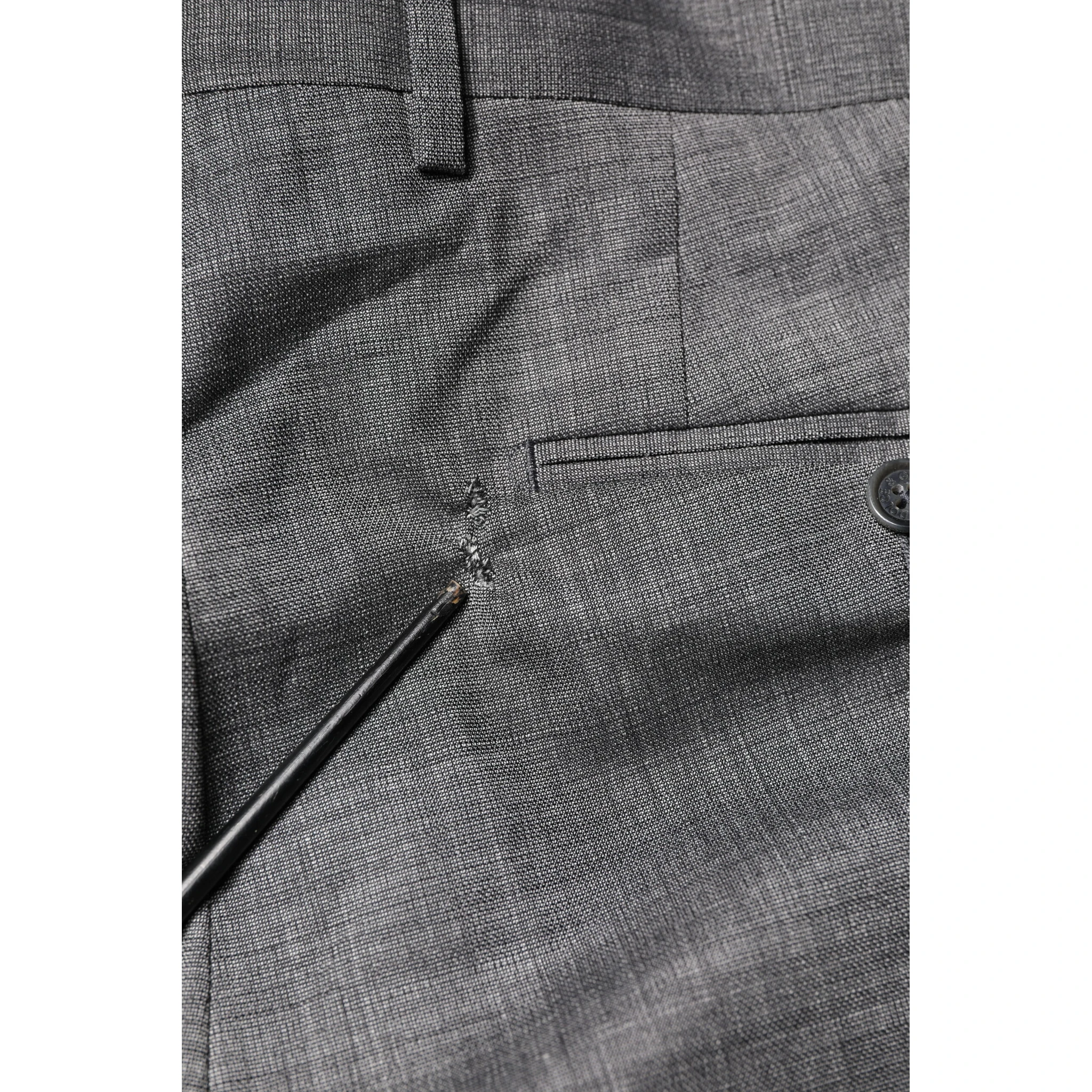 Gray Wool Single Breasted 2 Piece Suit