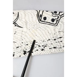 White Logo Angel Print Women Pullover Sweater