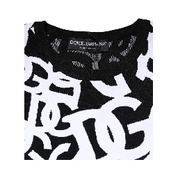 Black White Logo Print Women Pullover Sweater