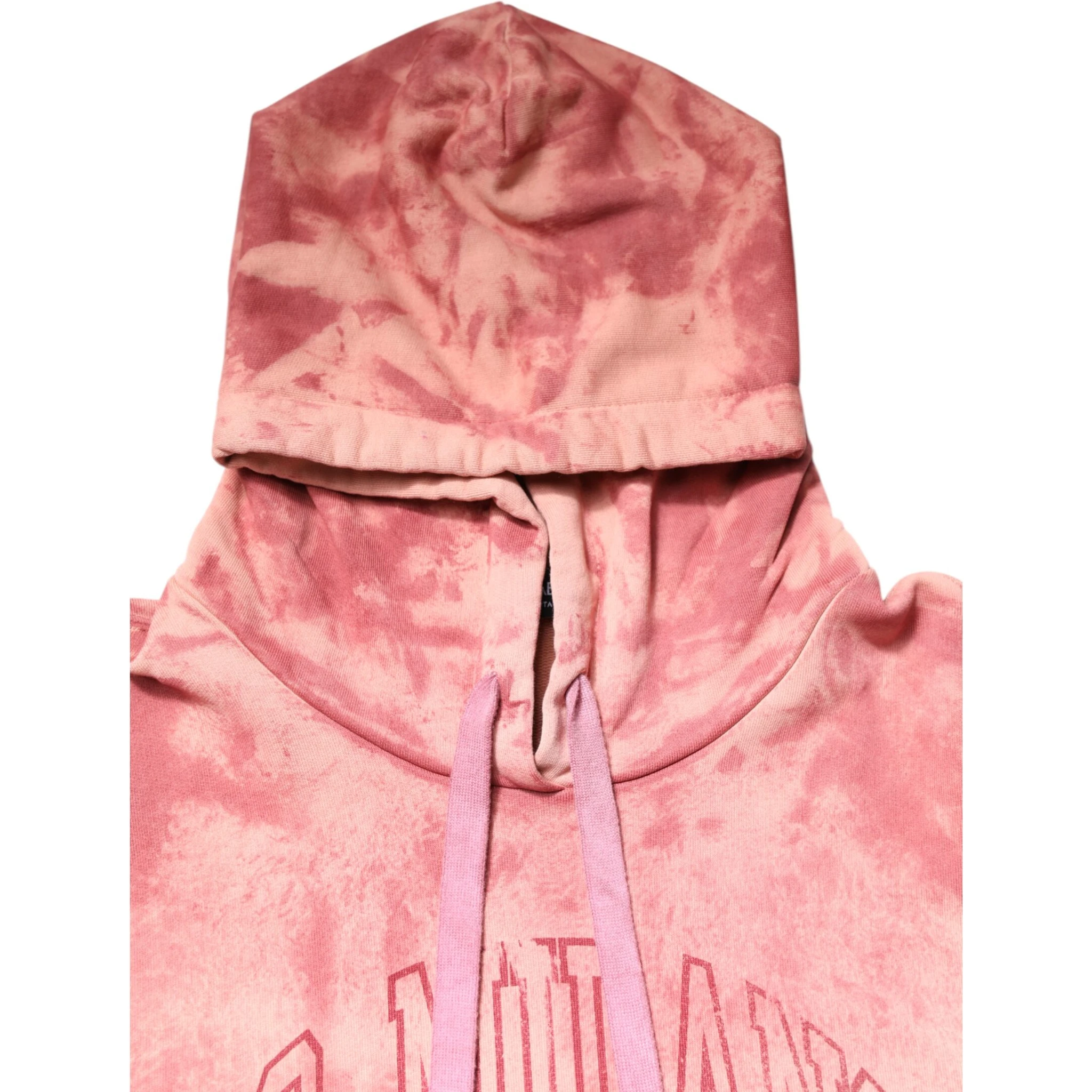 Pink Wash DG MILANO Hooded Pullover Sweater