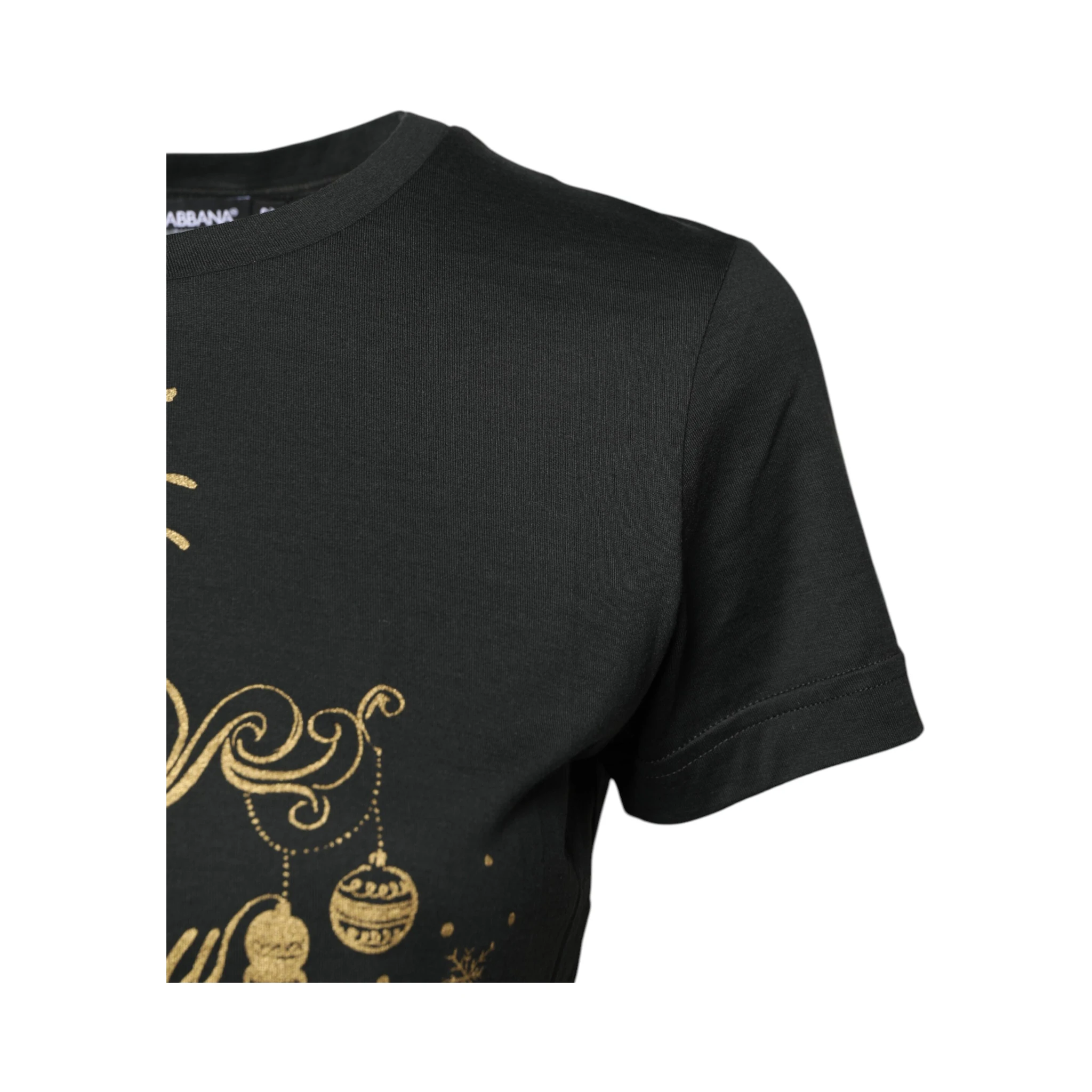 Black Cotton Round Neck Short Sleeve T-shirt