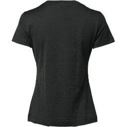Black Cotton Round Neck Short Sleeve T-shirt