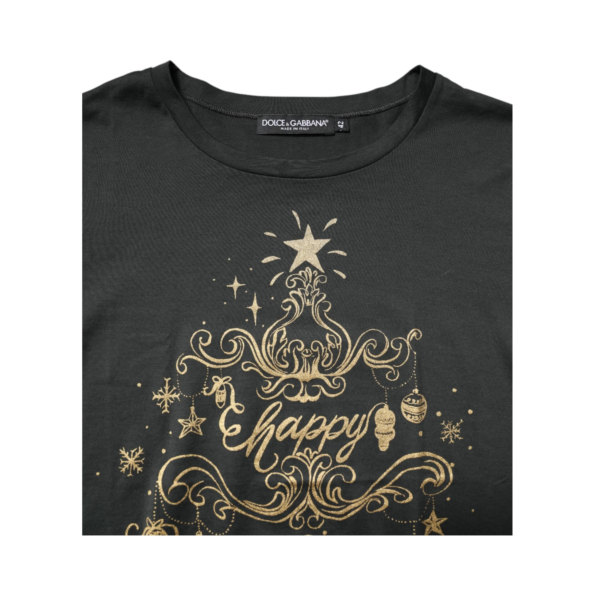 Black Cotton Round Neck Short Sleeve T-shirt