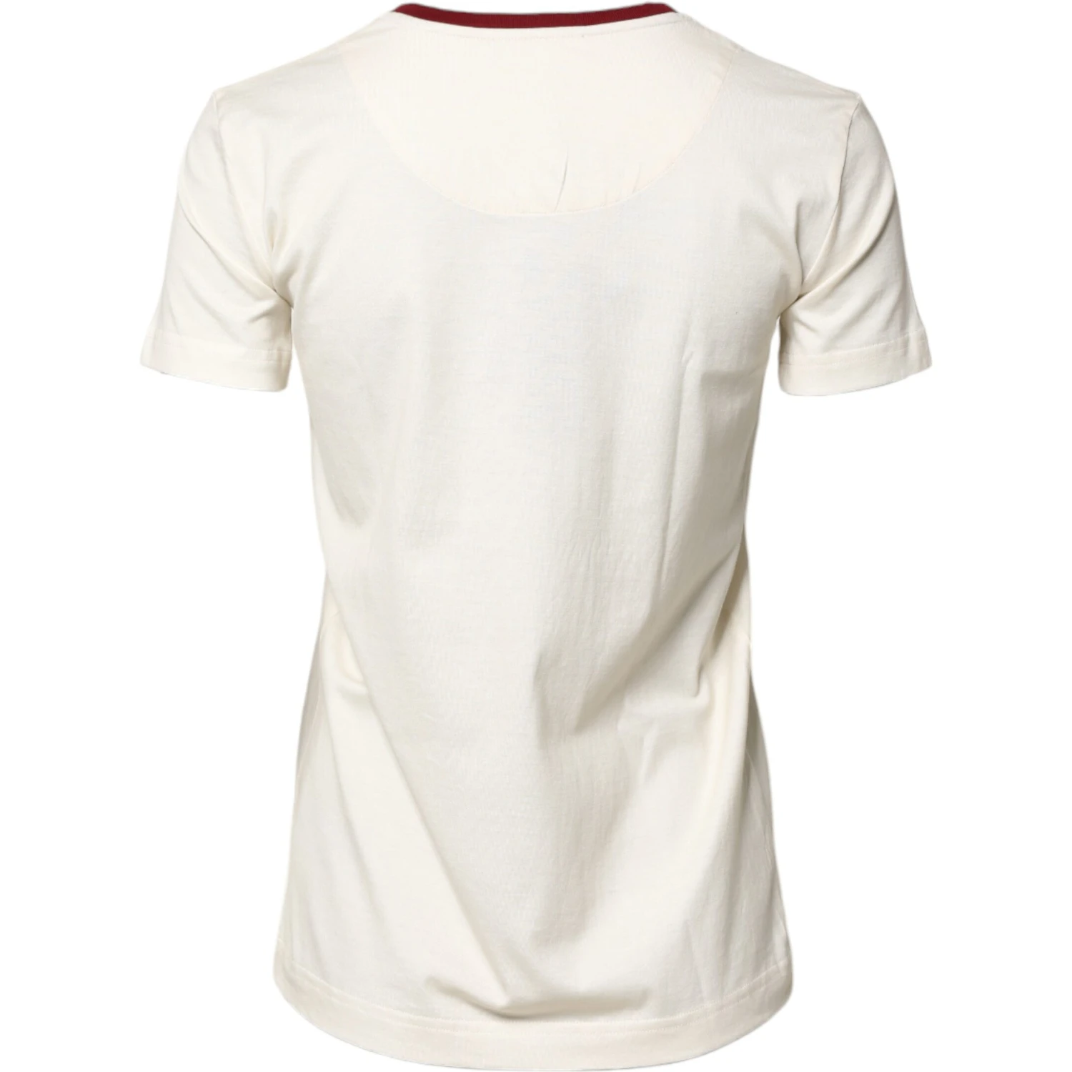 White Cotton Print Short Sleeves Top T-shirt