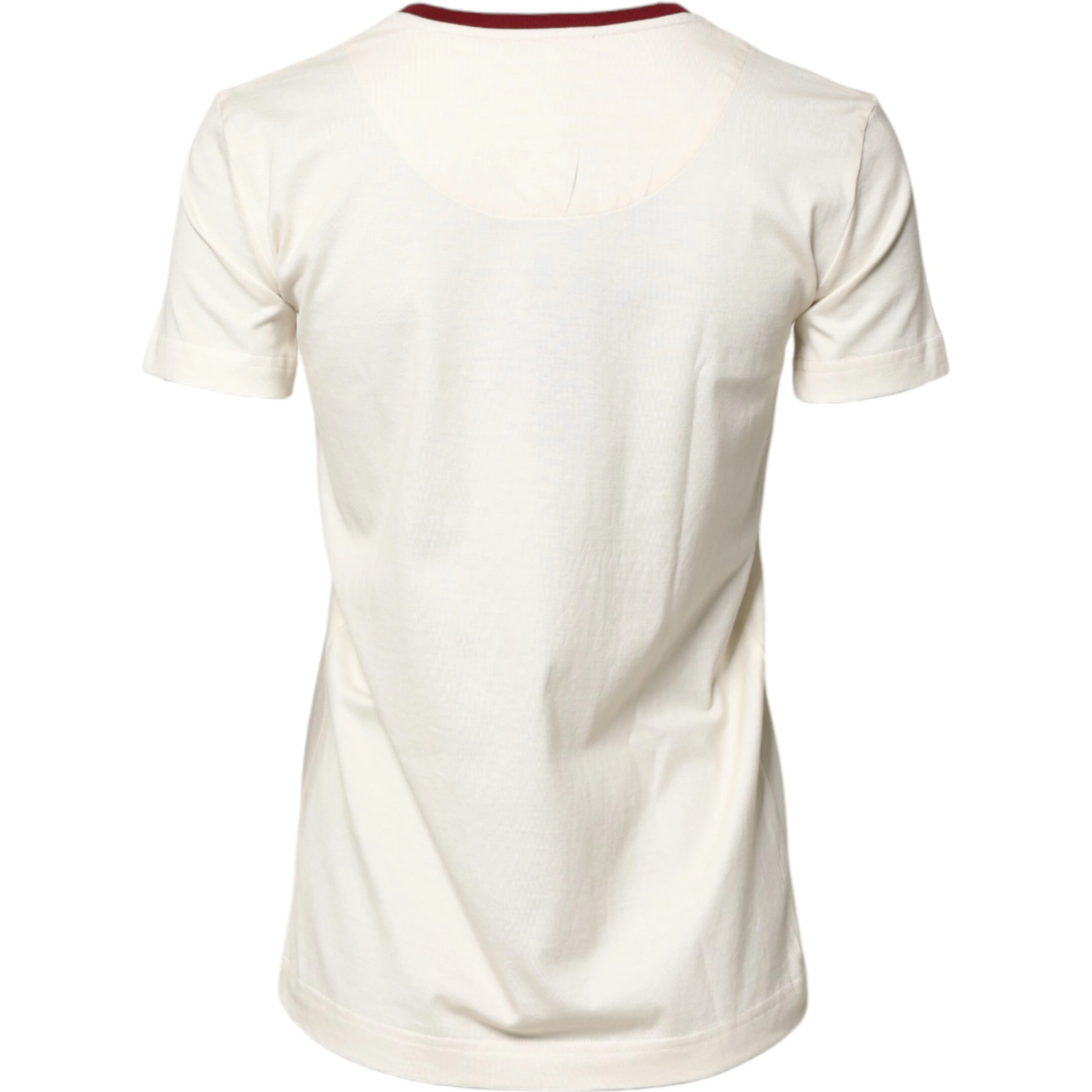 White Cotton Print Short Sleeves Top T-shirt