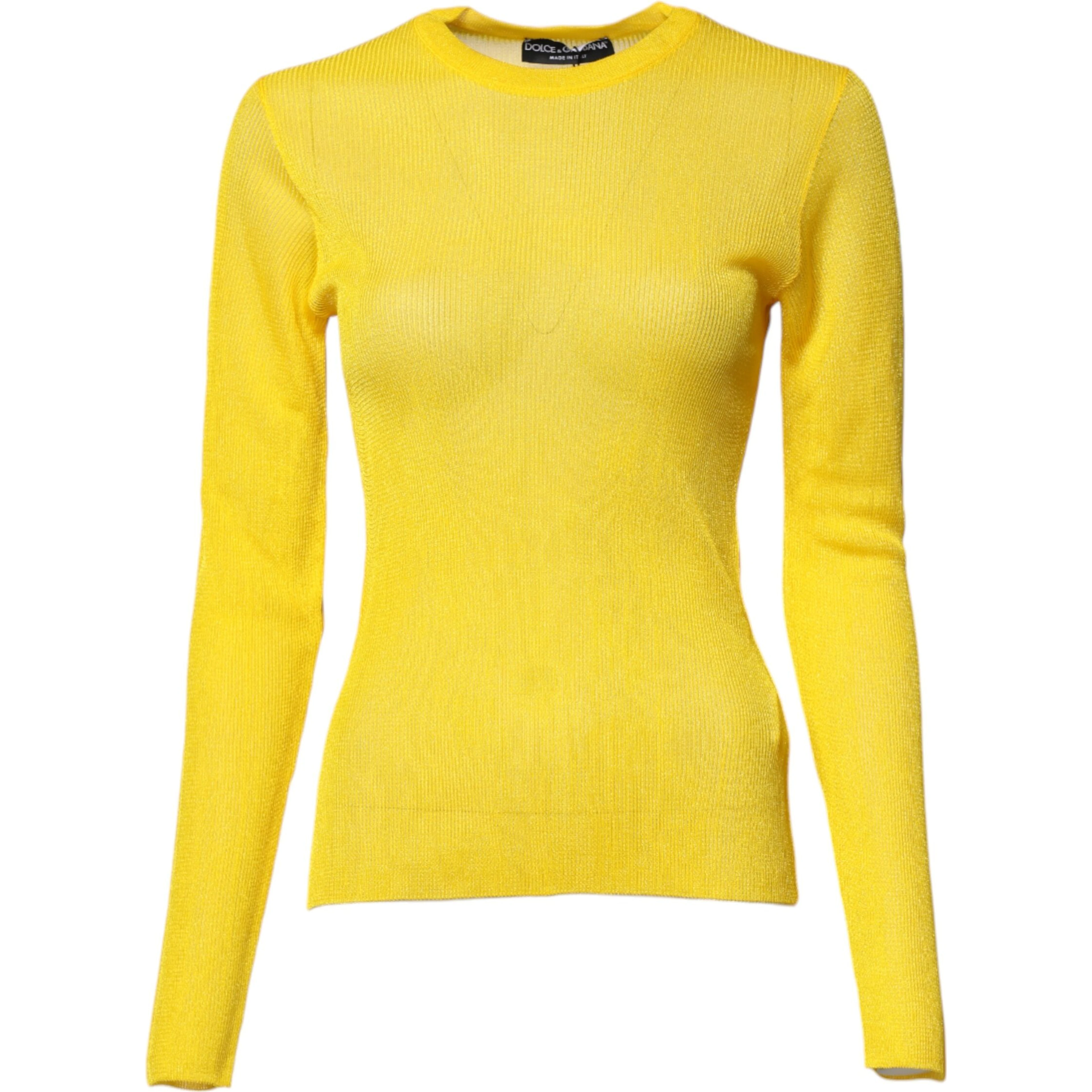 Yellow Polyester Women Pullover Top Sweater