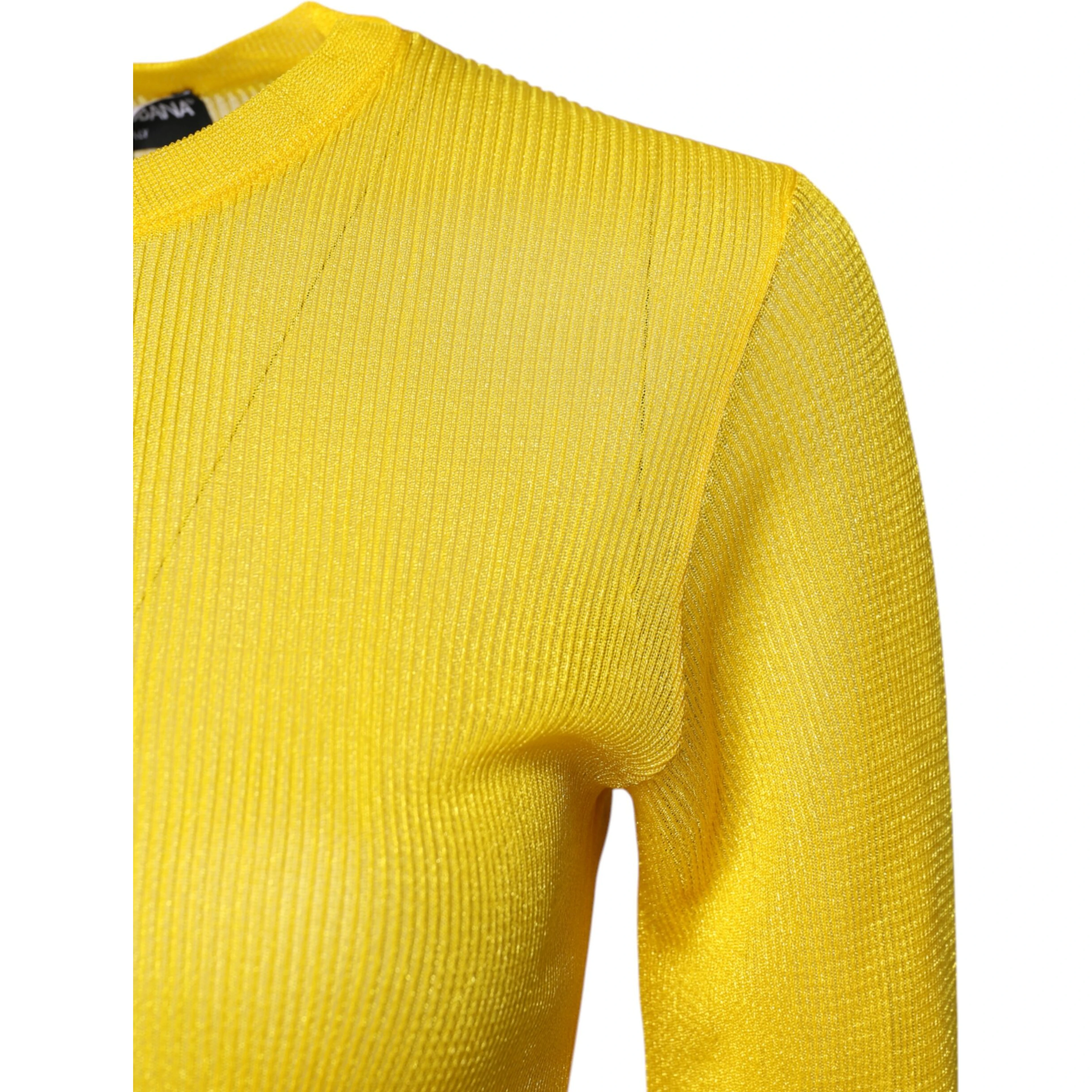 Yellow Polyester Women Pullover Top Sweater